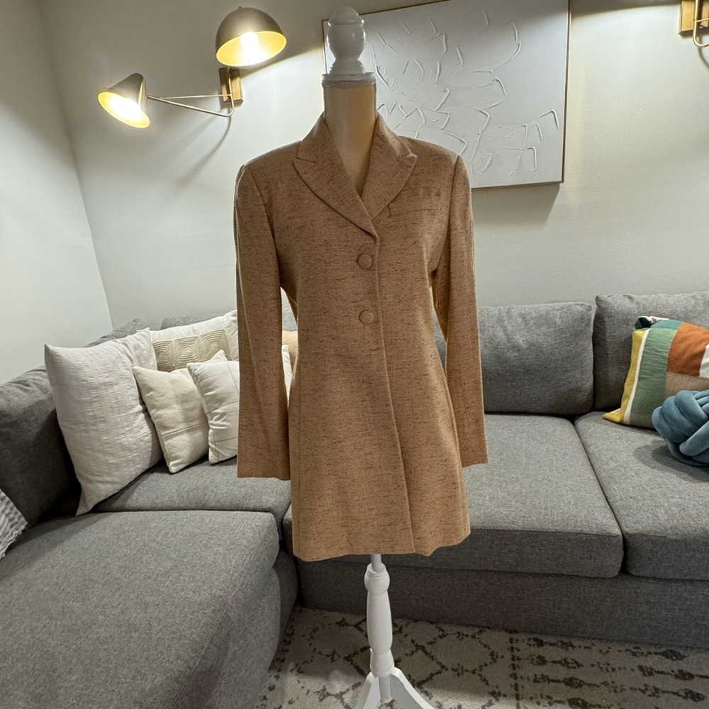 New with tags, Zanella, beautiful peach, long sleeve linen blazer.